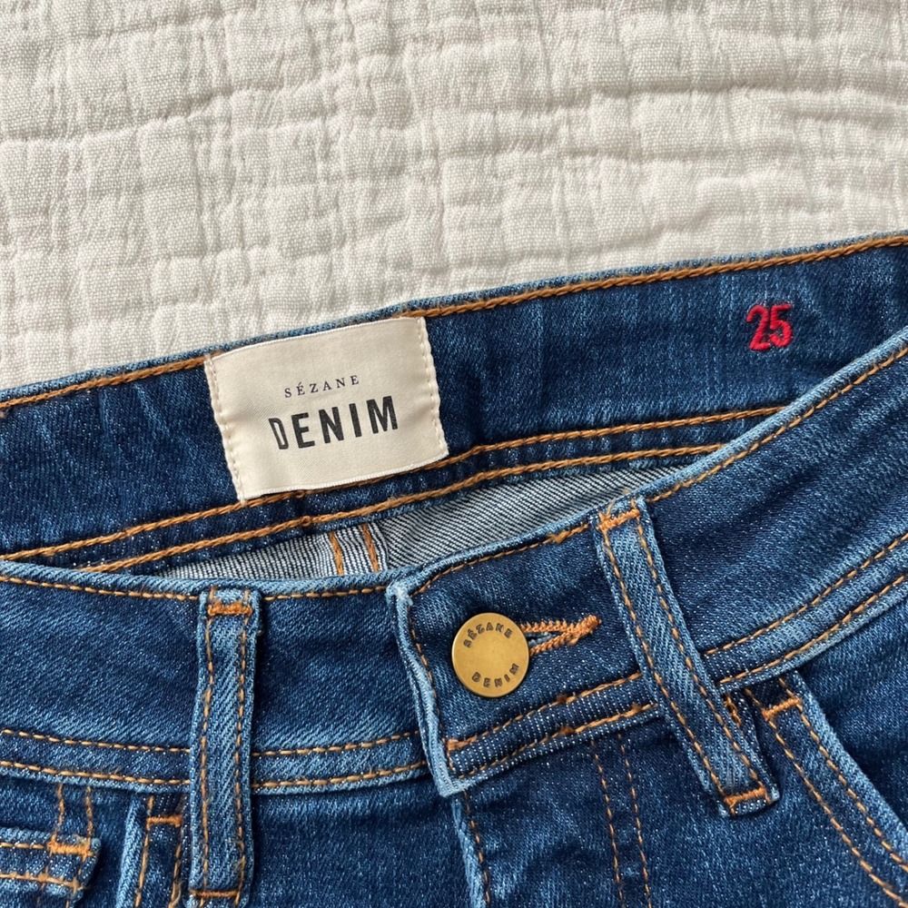 Sezane Slim Parfait Jeans Denim Blue 24 NWOT - Picture 5 of 11